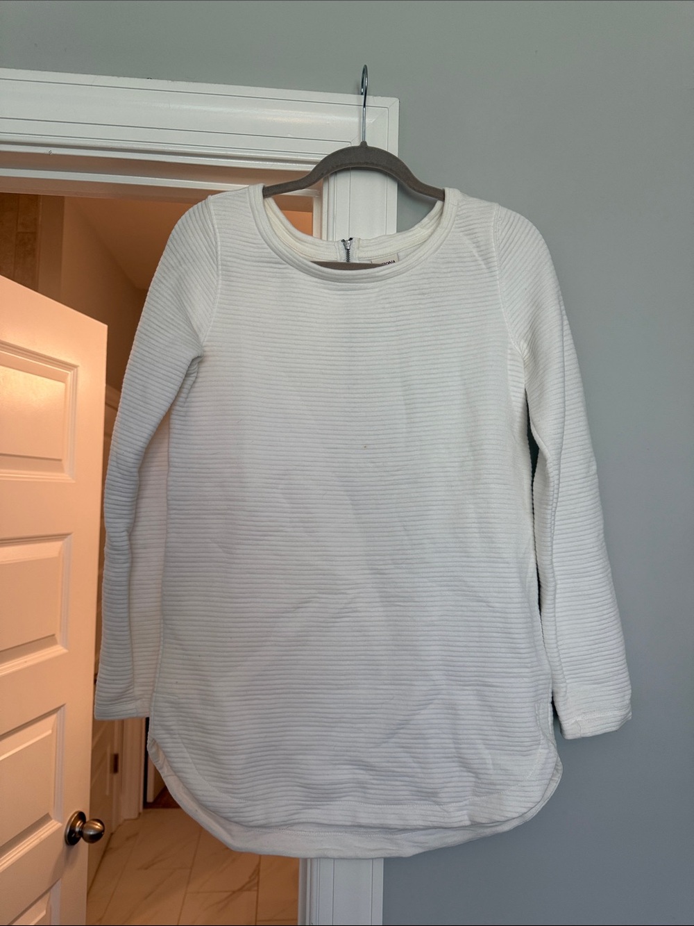 Merona Cream Ribbed Crewneck Long-Sleeve Sweater